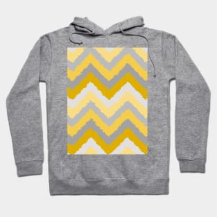 Mustard Yellow and Grey Distorted Chevrons Hoodie